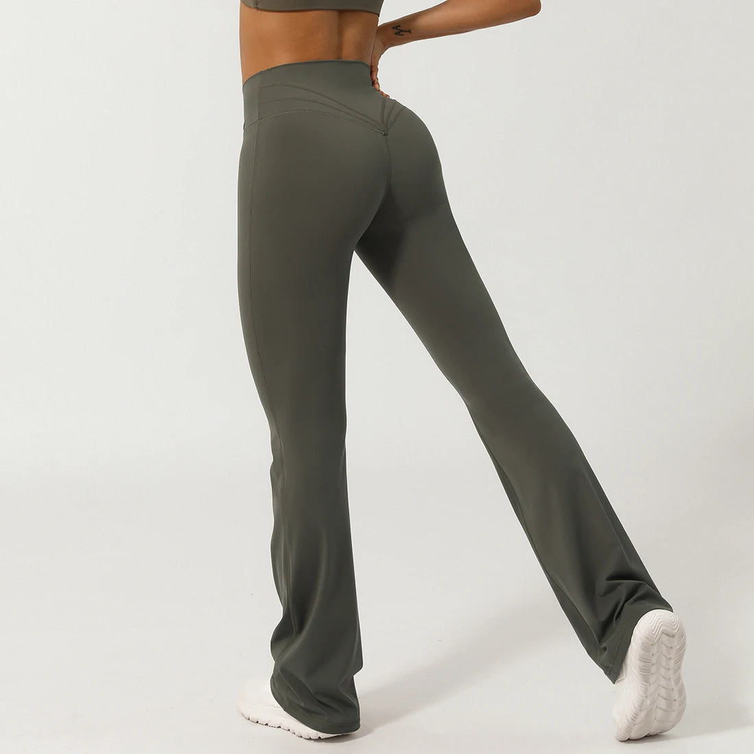 Women Cross Waist Fitness Breathable Yoga Training Gym Outdoor Dance Sport Flare Pants