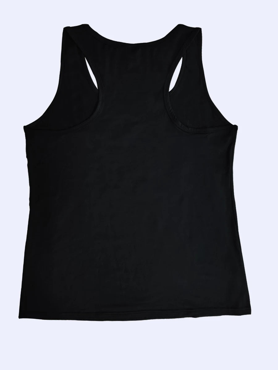 Summer Plus Size Women's Tank Tops Letter Print Loose Low Cut Tops Fashion Ladies Black Oversize Camisole Vest for Women