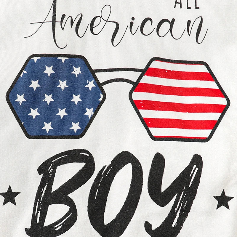 Toddler Baby Boy 4th of July Outfits, Letter Print Hooded Tank Tops Elastic Waist Striped Shorts Infant Summer Set