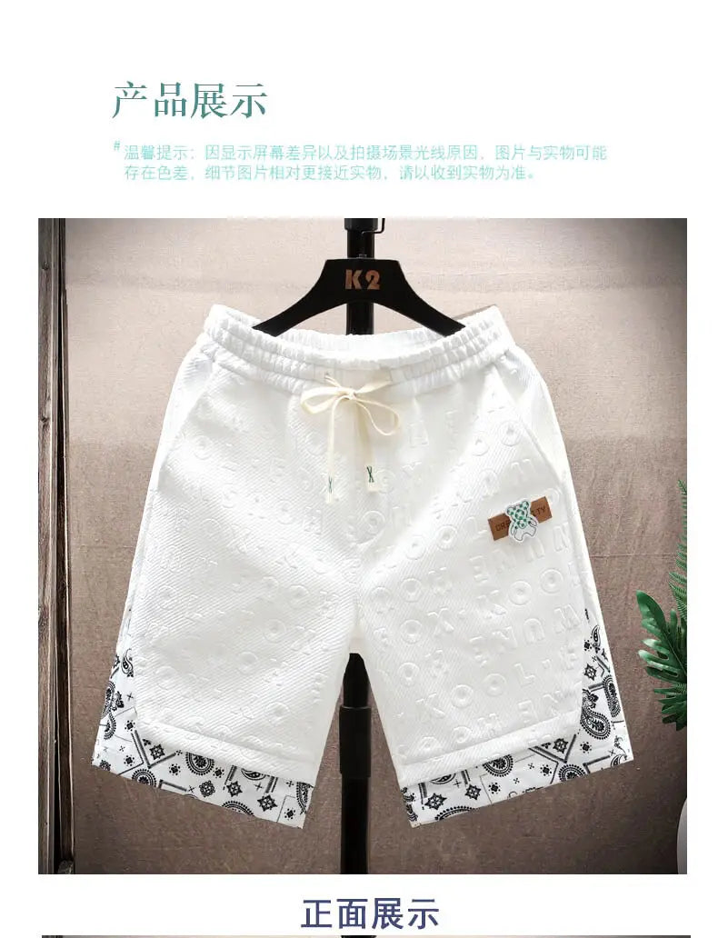 Top selling men's high-quality trendy printed shorts for spring and summer 2025, five quarter shorts, casual shorts