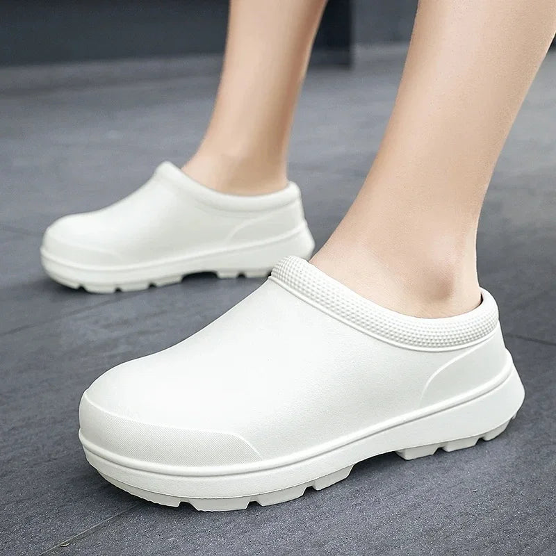 2024 Men Women EVA Chef Shoes Non-slip Waterproof Oil-proof Shoes Comfortable Workers Slippers Outdoor Fishing Shoes