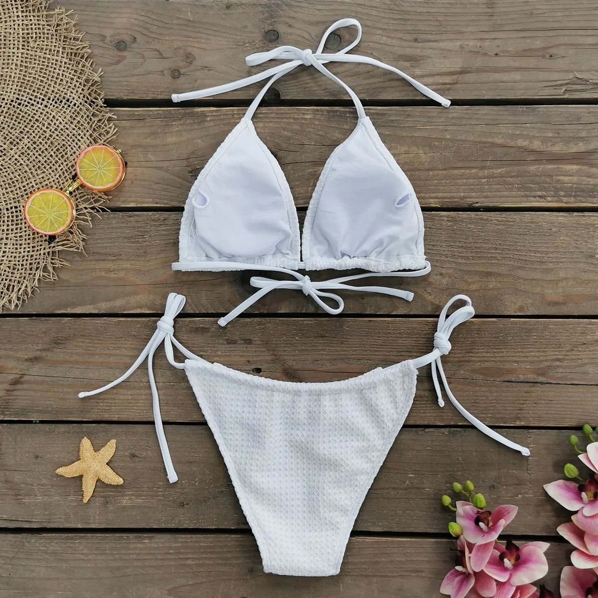 3Packs Bikini Swimsuit With Beach Skirt Swimwear Swimsuits Bathing Suits Sarongs Print Beachwear Biquini