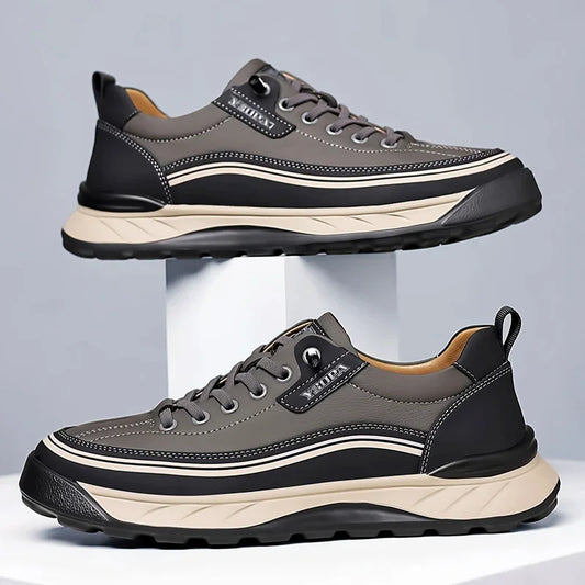 2025 High Quality Brand Men's Leather Casual Shoes Outdoor Hiking Shoes Anti Slip Wear-resistant Men's Hiking Shoes Breathable
