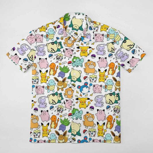 Summer Men's Shirt Cute Animal Print Short Sleeve Shirt Open button Lapel Men's Top Comfortable Casual Men's Shirts