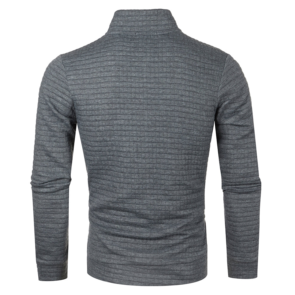 Autum Men's Solid Color Sweatshirt New Oversize Half Zipper Pullover Warm Sweater Jogger Sport Tops