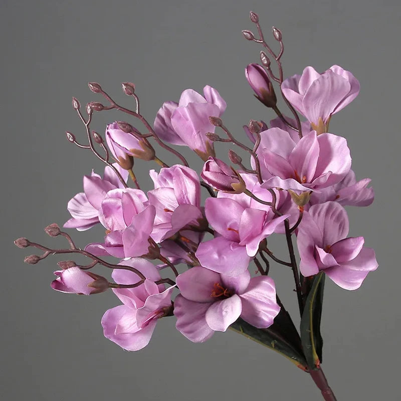 5 Forks 20 Heads High Quality Artificial Flowers Autumn Magnolia Home Decor Flower Decoration Fake Christmas Wedding Accessories