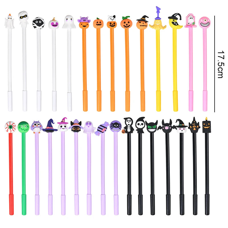 10PCS/Pack Halloween Elements Neutral Pen Pumpkin Ghost Zombie Decorative Random Assorted Mix Pen Party Favors Souvenir Gift ZYF