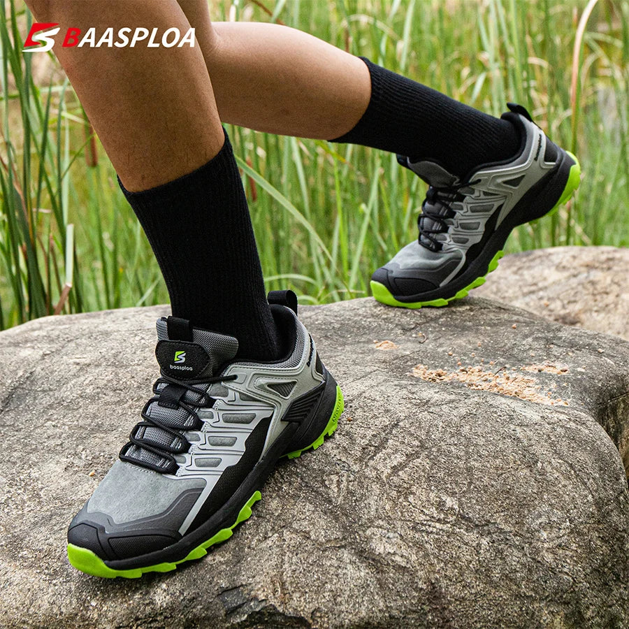 Baasploa Men Hiking Shoes Waterproof Outdoor Sneakers for Men Casual Sneakers Anti-Skid Wear-Resistant Male Shoes New Fashion