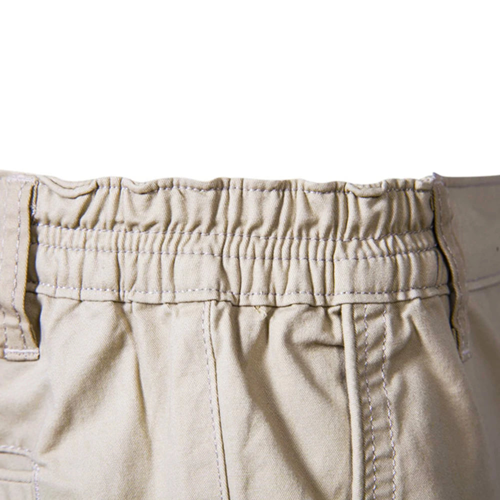 AIOPESON Summer 100% Cotton Solid Shorts Men High Quality Casual Business Social Elastic Waist Men Shorts 10 Colors Beach Shorts