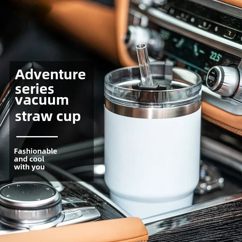 2025-304 stainless steel ice bar water cup handle vacuum vacuum cup New large capacity coffee car car cup20OZ