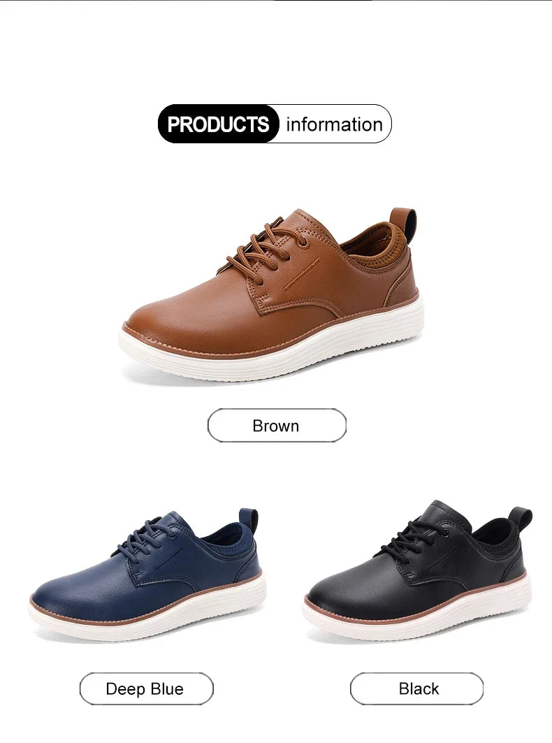 2025 Spring Summer Men Shoes Breathable High Quality Outdoor Footwear Class Leather Upper Anti-Slip Walking Training Sneakers