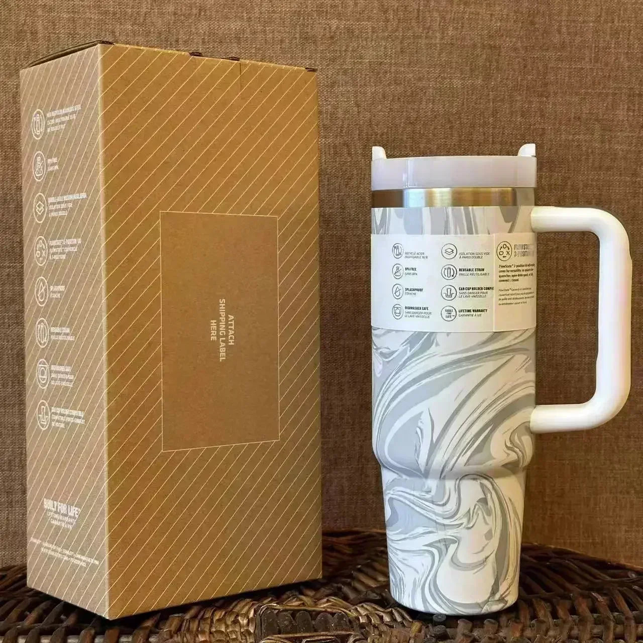 2025New Arrivals Thermal Coffee Cup with Straw Stainless Steel Vacuum Insulated Tumbler 40oz Thermal Iced Travel Cup for Outdoor