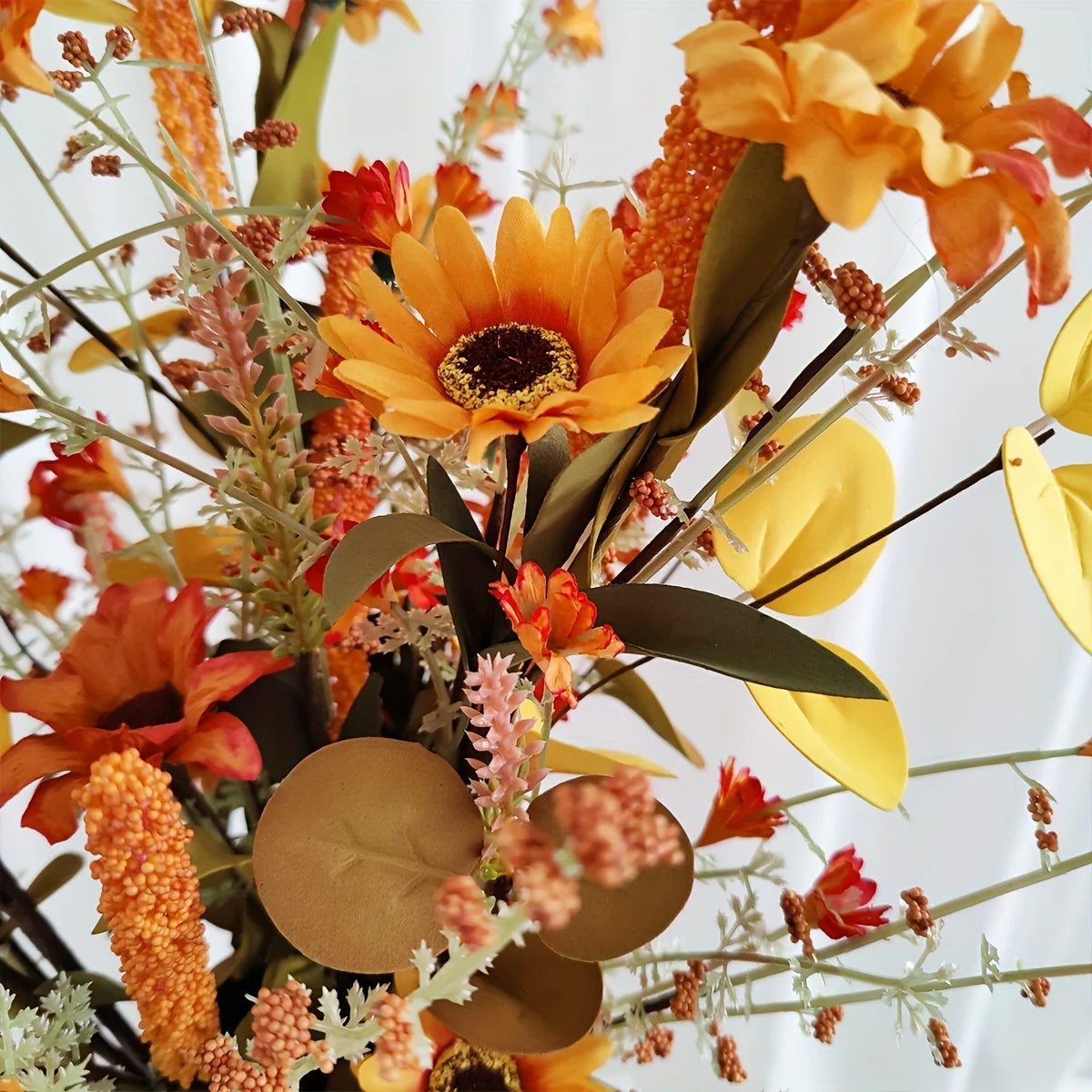 2pcs Silky Flower Bouquets, 21.7" Artificial Flowers for Kitchen & Living Room Decor Table Centerpiece, Spring Summer Home Decor