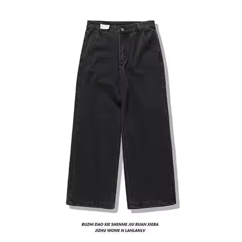 Y2K Graffiti Gothic Jeans Loose Punk Print Jeans Retro Street Street Hip Hop Straight Pants High Street Harajuku Couple Pants