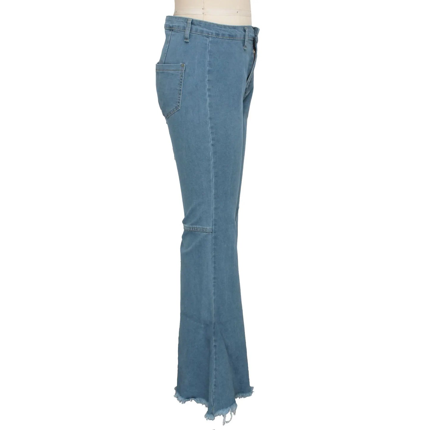Women Jeans Flare Pants Sexy Denim Long Pant Hip Wrap Casual Solid Elegant Splice Regular Slim Fit High Waist Trousers Summer
