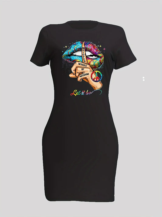 Women Short Sleeve O-Neck Loose Casual Tshirt Dresses Short Sleeve dresses Female Bodycon Streetwear Clothing