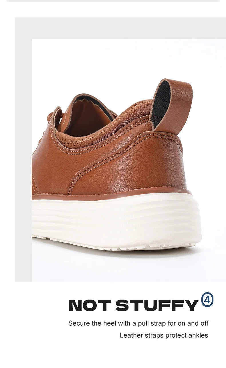 2025 Spring Summer Men Shoes Breathable High Quality Outdoor Footwear Class Leather Upper Anti-Slip Walking Training Sneakers