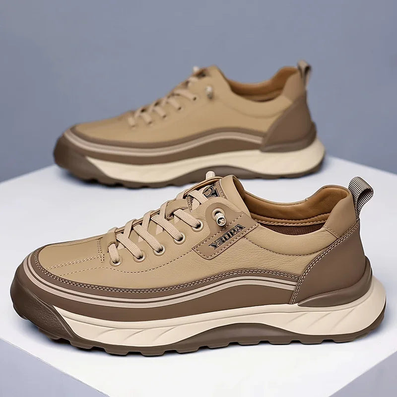 2025 High Quality Brand Men's Leather Casual Shoes Outdoor Hiking Shoes Anti Slip Wear-resistant Men's Hiking Shoes Breathable