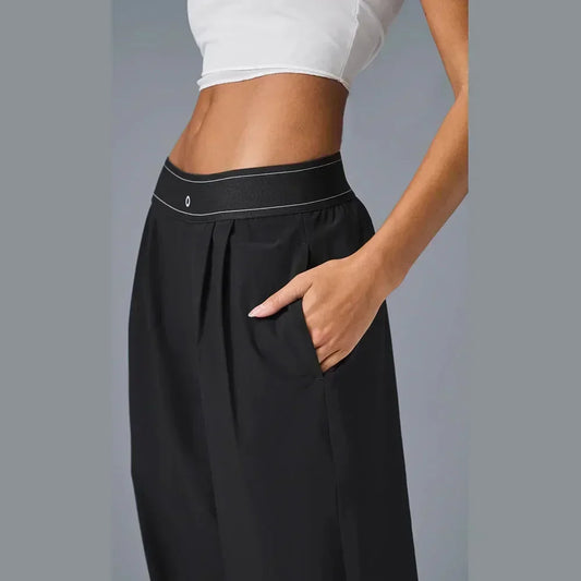 AL Summer Suit Pants Suit Up Trouser Sports High Waisted Straight Leg Wide Pants Women's Outdoor Comfortable Loose Suit Pants