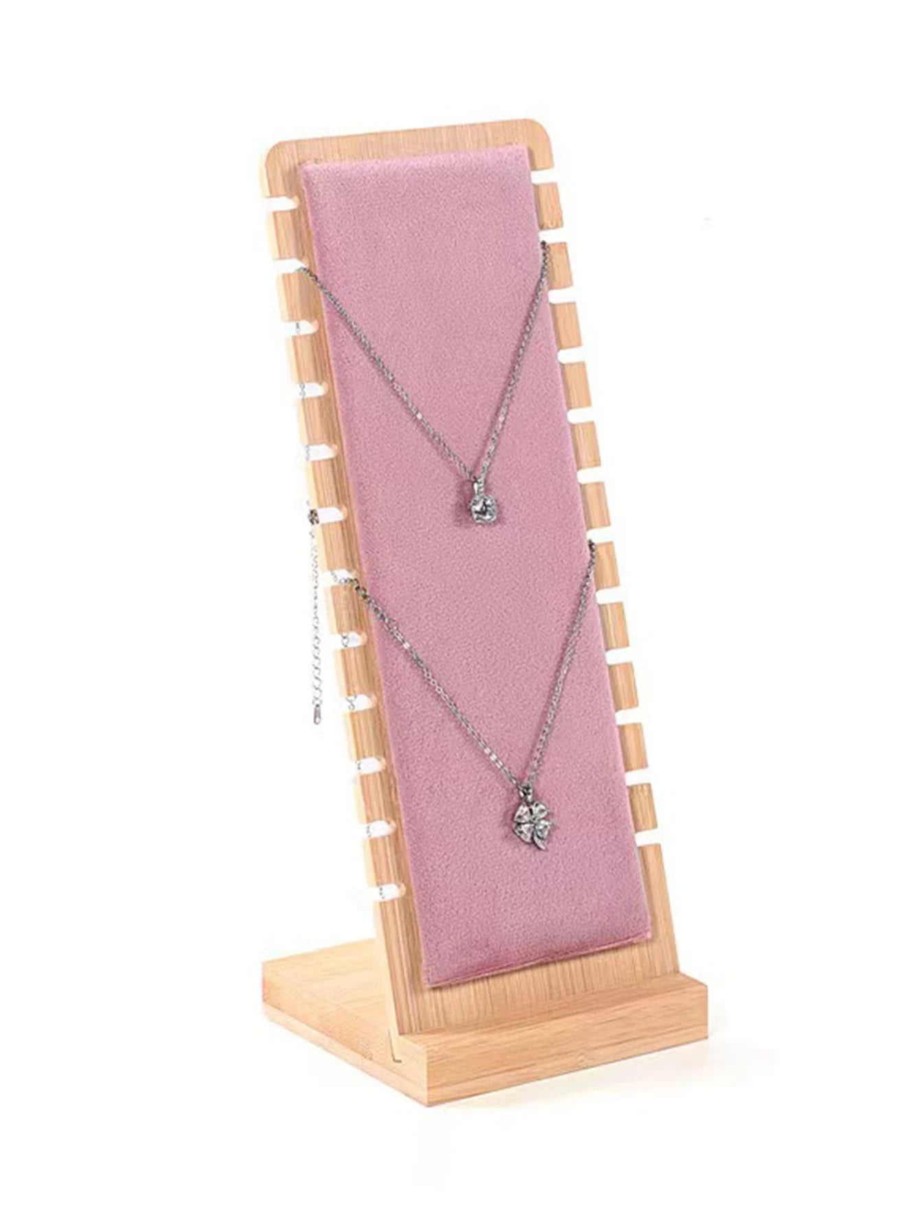 Bamboo Jewelry Display Stand Necklace Display Stand Wooden Multiple Necklace Easel Showcase Display Holder for Necklaces