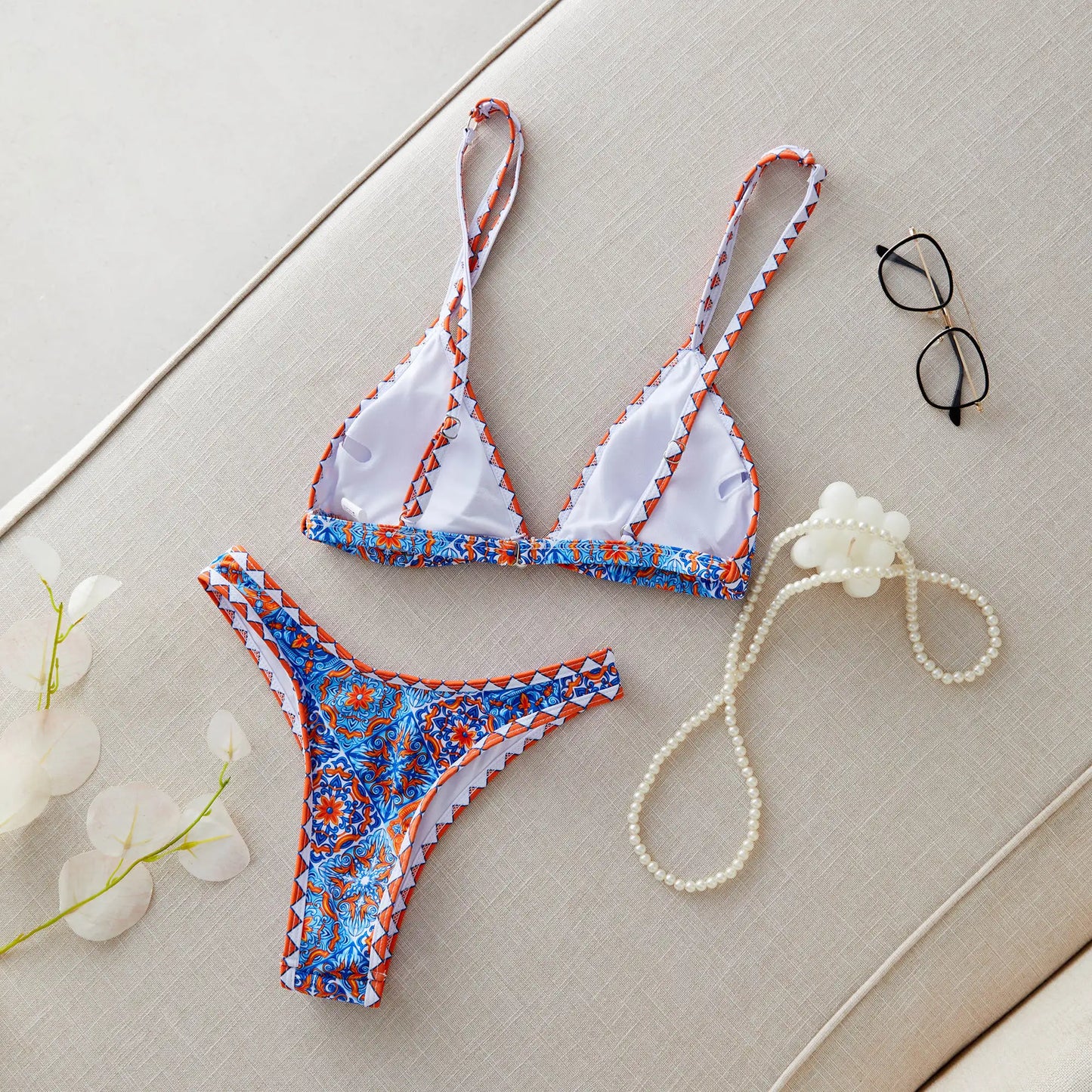 2024 New Sexy Brazilian Bikini Set Women Print Biquini Female Cut Bikinis Swimwear Push Up Swimsuit Bath Suit