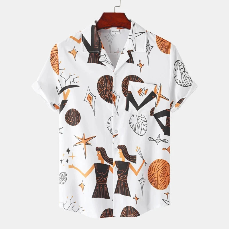 Summer Rainbow Men's Vocation Lapel Camisa Oversized Hawaiian Shirts 3d Print Fashion Men Women Beach Short-sleeved Blouse Tops