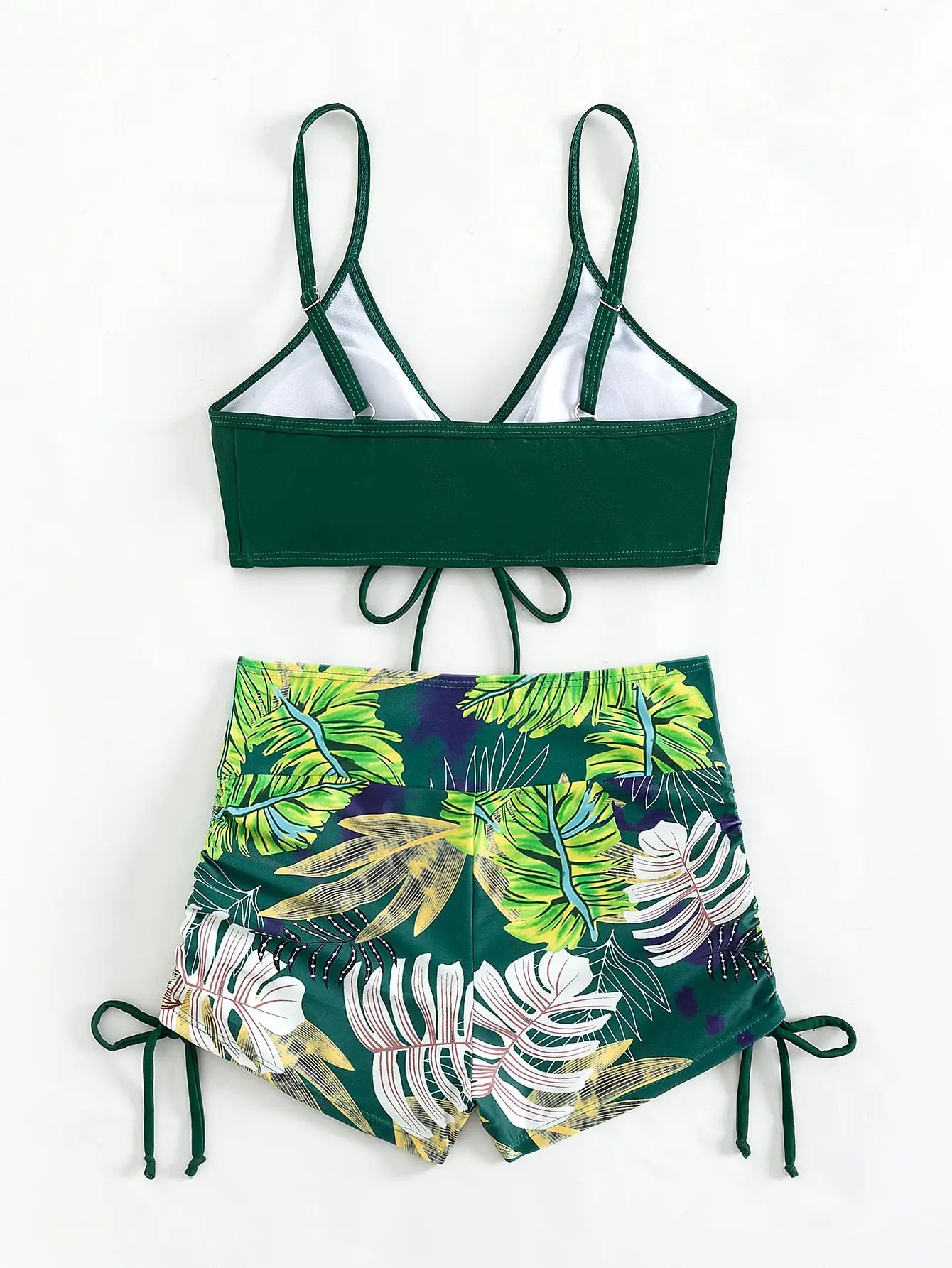2025 Tie Dye Bikini Drawstring Swimsuit Women High Waist Shorts Swimwear Female Padded Bathing Suit Swimming Beachwear Summer