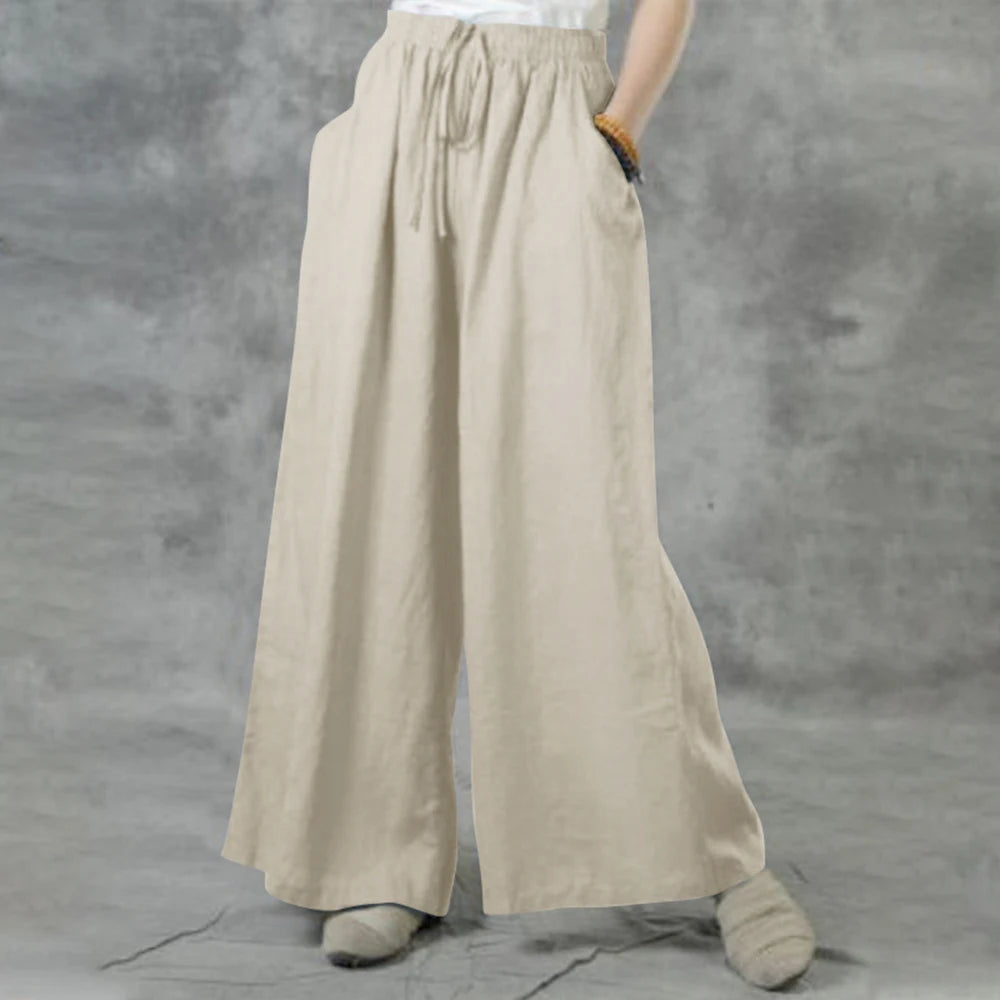 3XL 5XL Plus Size High Waist Long Pants for Women Clothing 2024 Summer Solid Casual Wide Leg Trousers Fashion Korean Female Clot
