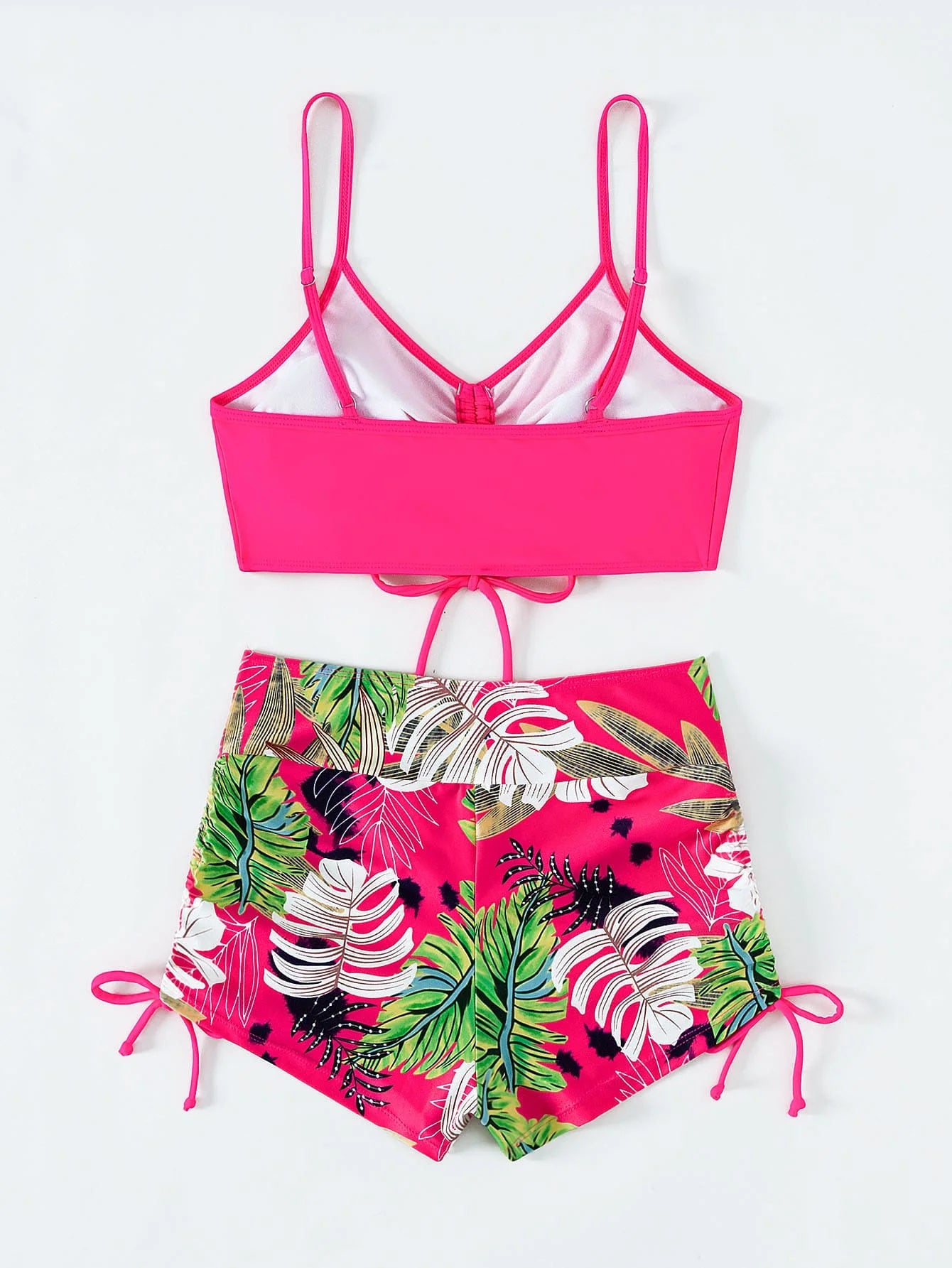 2025 Tie Dye Bikini Drawstring Swimsuit Women High Waist Shorts Swimwear Female Padded Bathing Suit Swimming Beachwear Summer
