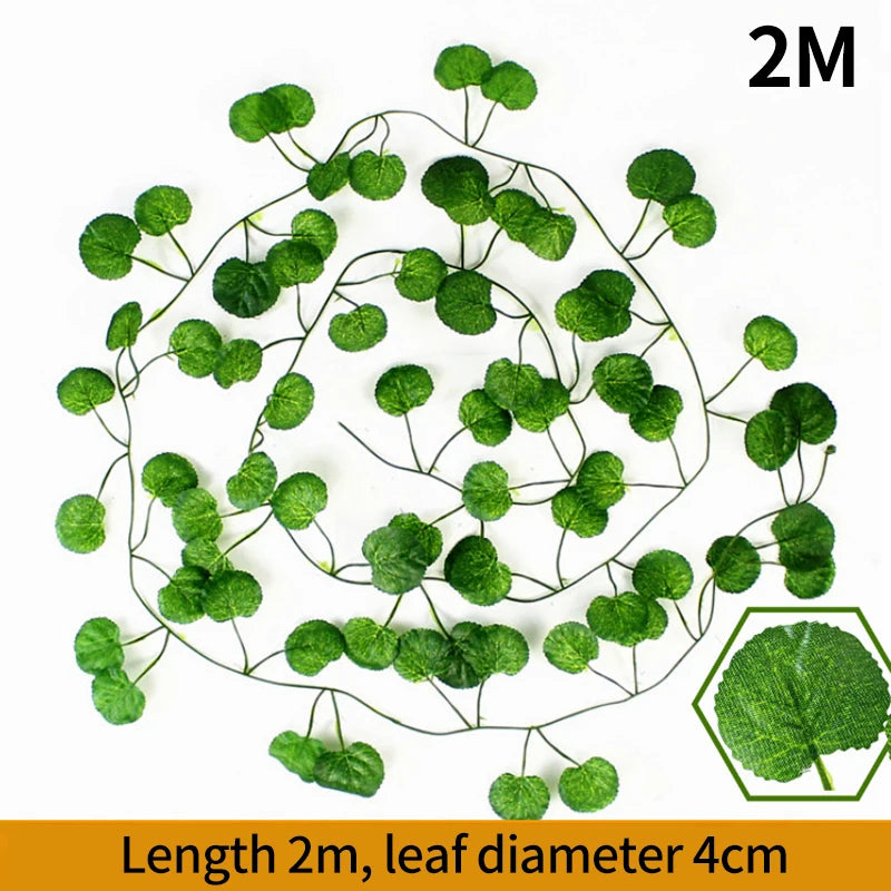 2M Artificial Maple Leaf Garland Thanksgiving Christmas Hanging Wall Decor Fake Fallen Leaves Autumn Decor Rattan Wedding Props