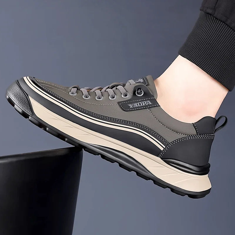 2025 High Quality Brand Men's Leather Casual Shoes Outdoor Hiking Shoes Anti Slip Wear-resistant Men's Hiking Shoes Breathable