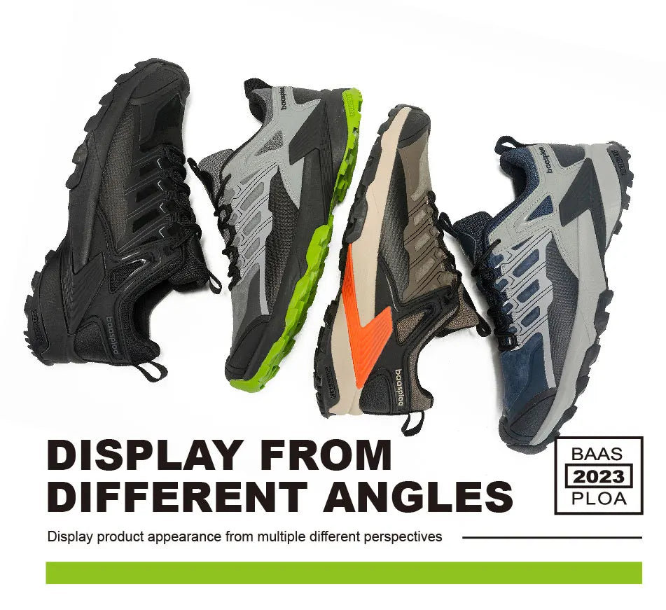 Baasploa Men Hiking Shoes Waterproof Outdoor Sneakers for Men Casual Sneakers Anti-Skid Wear-Resistant Male Shoes New Fashion