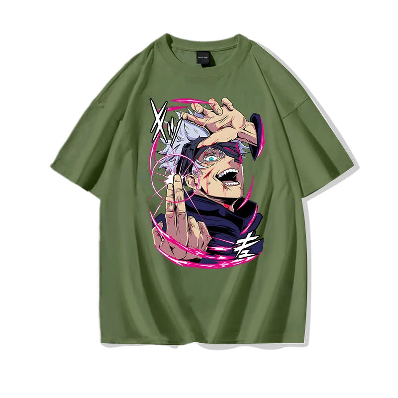 Anime Jujutsu Kaisen Printed Cotton T-shirts Women/Men Summer Short Sleeved Tee Shirts Round Neck Personalized Graphic Tops