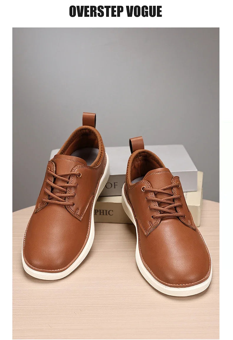 2025 Spring Summer Men Shoes Breathable High Quality Outdoor Footwear Class Leather Upper Anti-Slip Walking Training Sneakers