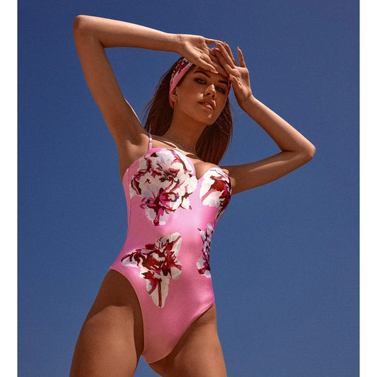 2023 New 2PC Push Up Women Bikini Set Skirt Floral Printed Bikinis Strappy Bandage Swimwear Brazilian Biquini Bathing Suit