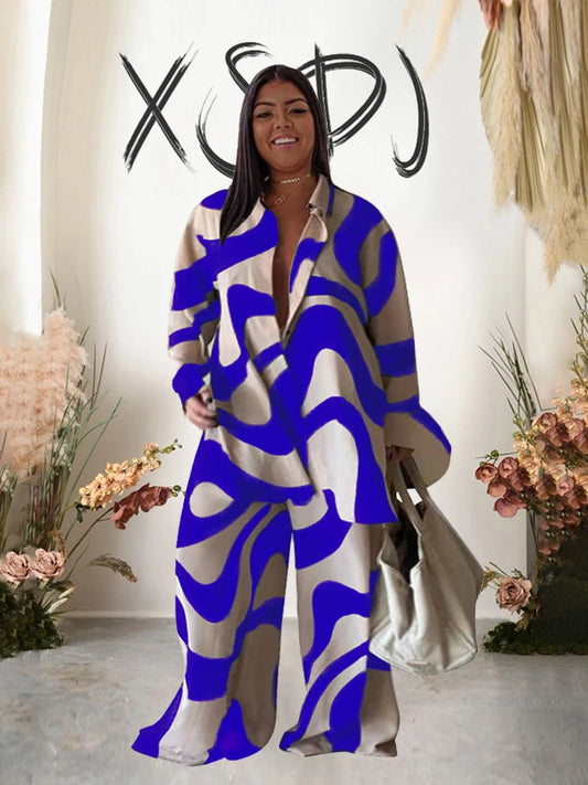 2 Piece Sets Outfits Loose T-shirt Long Pants Casual Elegant Woman Sets Female Fashion Suits Plus Size Free Shipping Wholesale