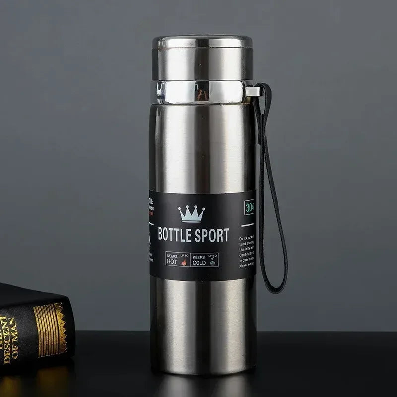 800ML Double Wall Stainles Steel Water Bottle Thermos Bottle Keep Hot and Cold Insulated Vacuum Flask for Sport
