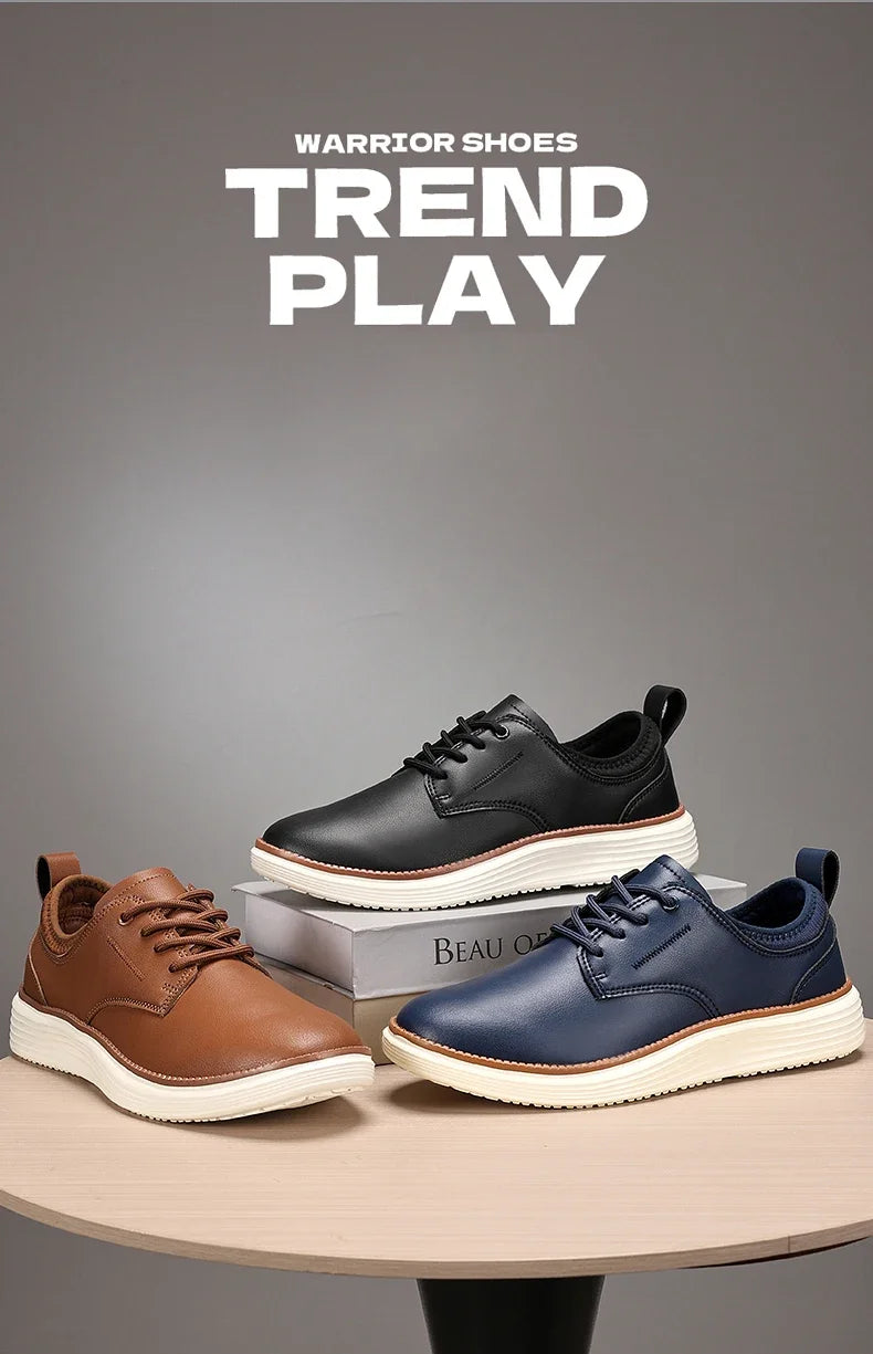 2025 Spring Summer Men Shoes Breathable High Quality Outdoor Footwear Class Leather Upper Anti-Slip Walking Training Sneakers