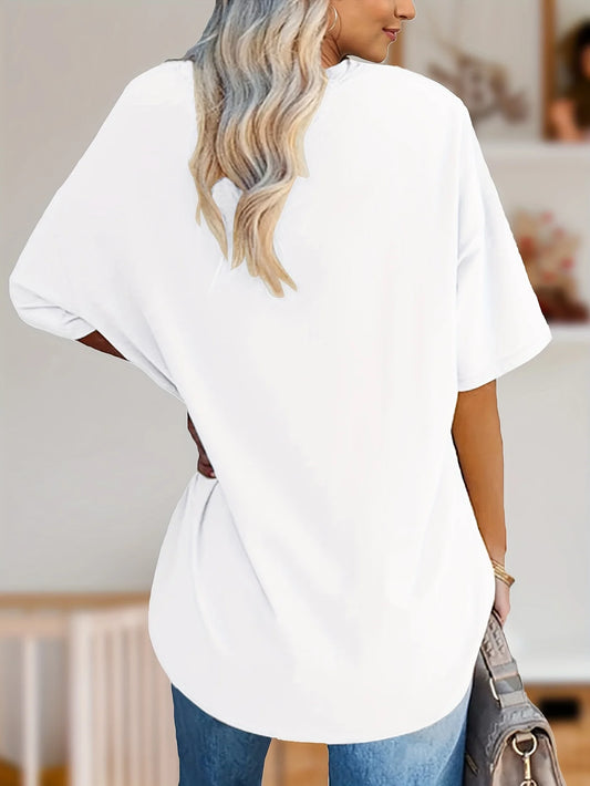 Spring and Summer Christmas Printed T-shirt, Casual Short Sleeve Round Neck T-shirt, Fashion Women's Clothing