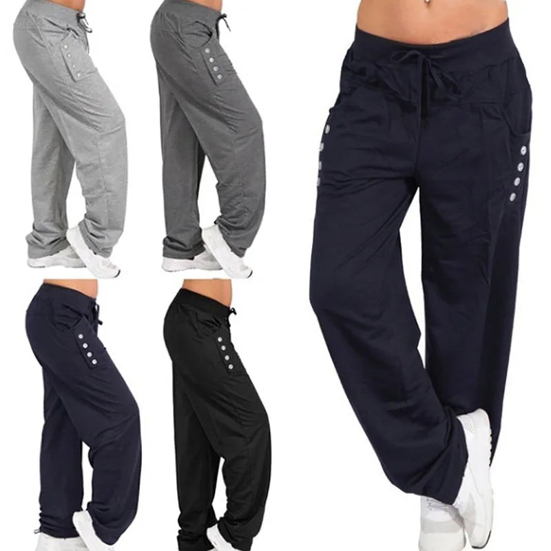 2024 Fashion Casual Joggers Women's Hip Hop High Waist Baggy Sweatpants Running Jogging Sports Pants Trousers Casual Streetwear