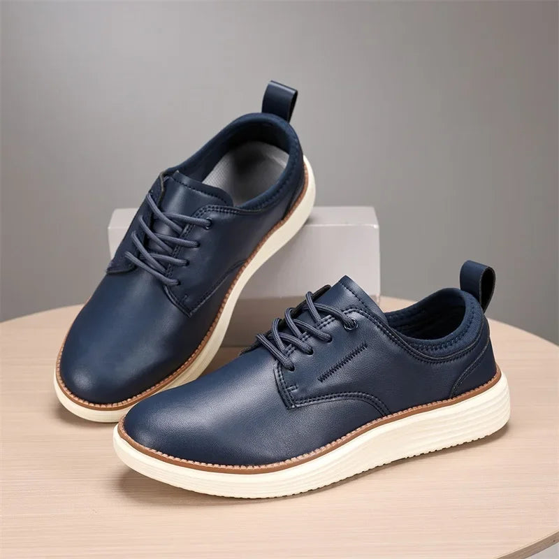 2025 Spring Summer Men Shoes Breathable High Quality Outdoor Footwear Class Leather Upper Anti-Slip Walking Training Sneakers
