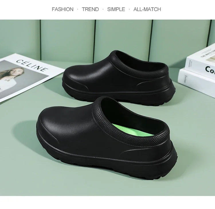 2024 Men Women EVA Chef Shoes Non-slip Waterproof Oil-proof Shoes Comfortable Workers Slippers Outdoor Fishing Shoes