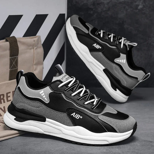 Summer Men's Shoes New Breathable Leather Face Casual Sports Shoes Korean Trendy Versatile Thick Bottom Shoes Casual Old Dad Sho