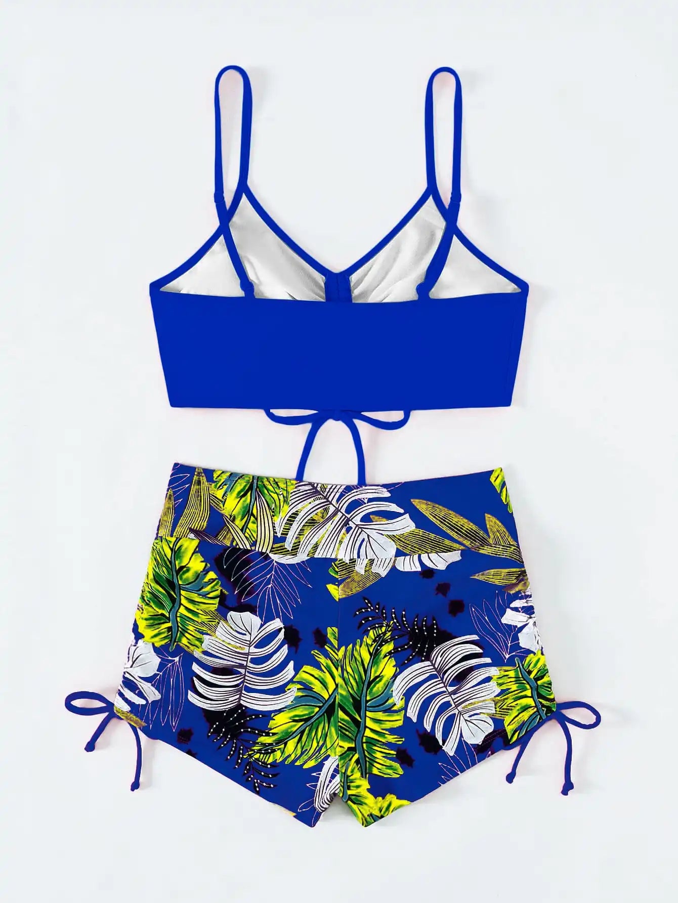 2025 Tie Dye Bikini Drawstring Swimsuit Women High Waist Shorts Swimwear Female Padded Bathing Suit Swimming Beachwear Summer