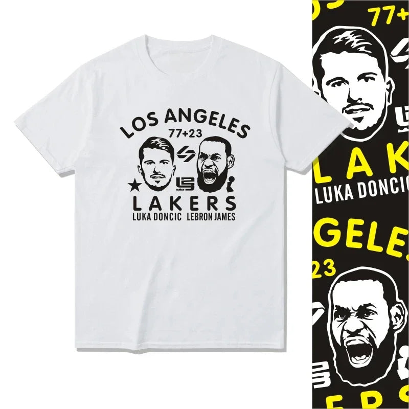 2025 Summer Fashion James Doncic Casual Basketball T-shirt Men Women Printed T-shirts High Quality Cotton Crewneck Short Sleeve