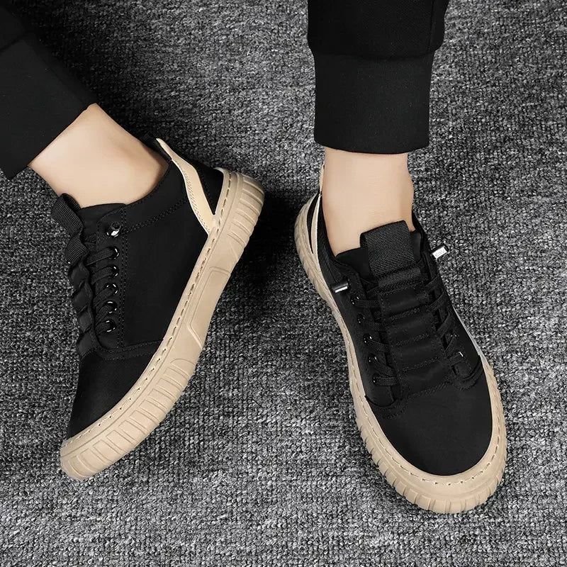 2025 Men Casual Shoes Breathable Black Sneakers Fashion Driving Walking Tennis Shoes for Male Skate Flats Zapatillas Hombre