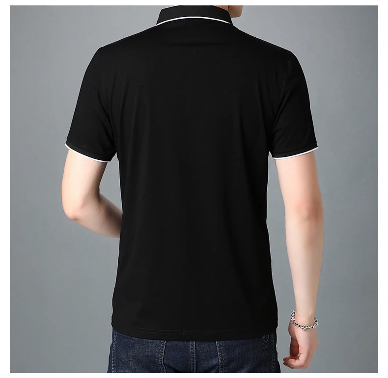 2025 Top Quality New Summer Brand Mens Polo Shirts Designer Plain Zipper Short Sleeve Casual Tops Fashions Man Clothing