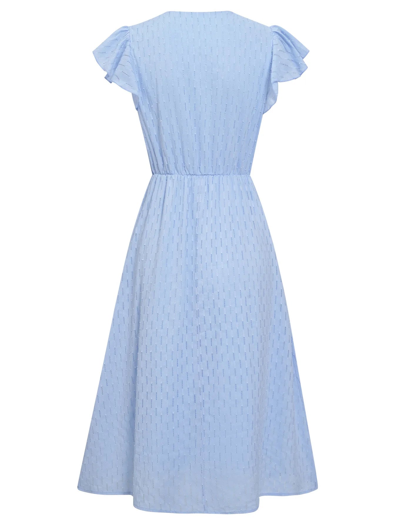 2025 New Summer Dress Women Casual Solid V-neck High Waist Fresh Wind Midi Dresses For Women Elegant Boho White Dress Vestidos