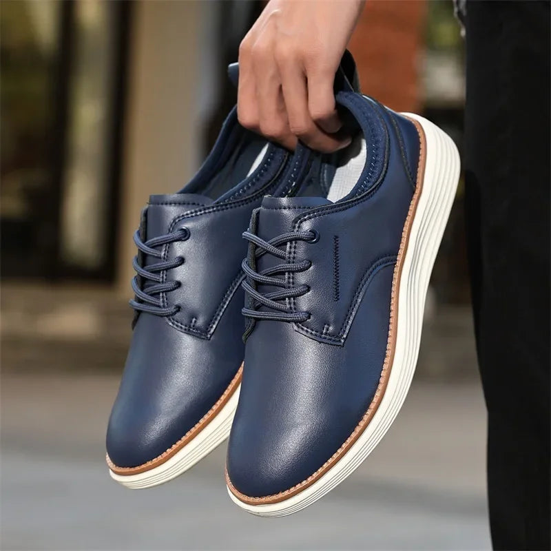 2025 Spring Summer Men Shoes Breathable High Quality Outdoor Footwear Class Leather Upper Anti-Slip Walking Training Sneakers