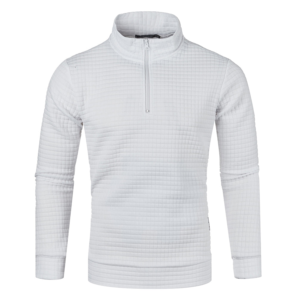 Autum Men's Solid Color Sweatshirt New Oversize Half Zipper Pullover Warm Sweater Jogger Sport Tops